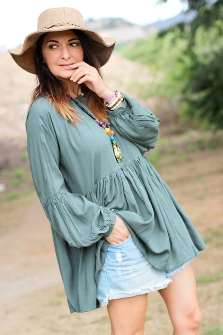 Blusa militar de estilo boho