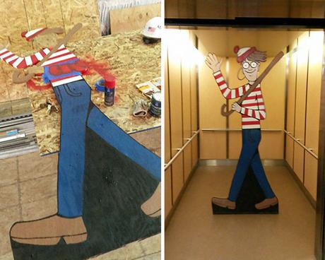 Este obrero ha fabricado un Wally gigante para divertir a los niños de un hospital