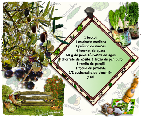 Brócoli y calabacín etiqueta