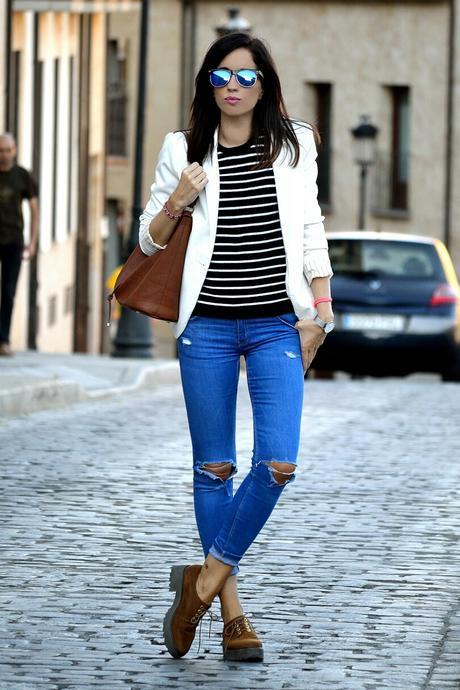 BLAZER + NAVY + DENIM