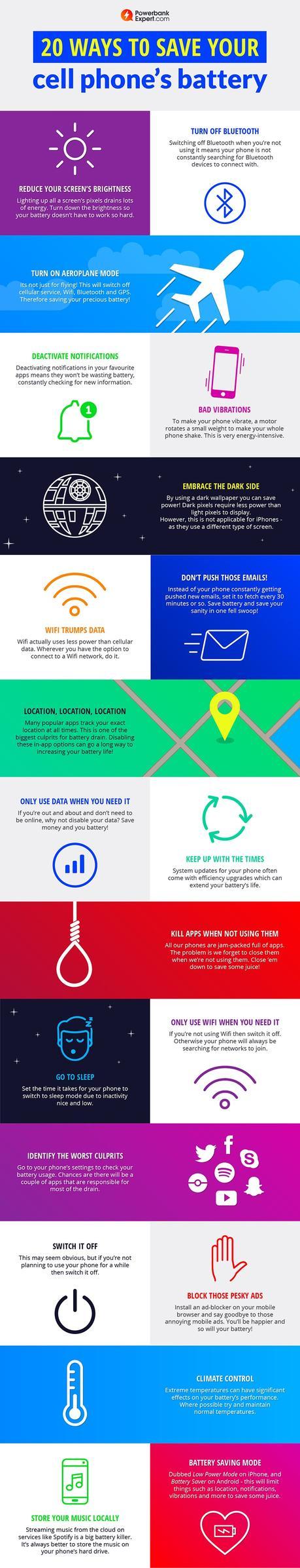 20 maneras de ahorrar batería en tu celular
