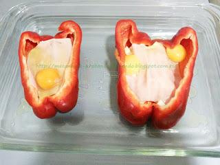 PIMIENTOS CON QUESO, JAMÓN Y HUEVO