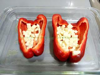 PIMIENTOS CON QUESO, JAMÓN Y HUEVO