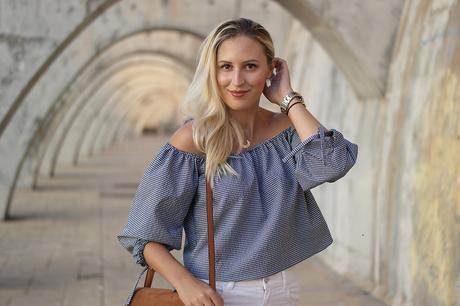 OFF SHOULDER PLAIDS TOP
