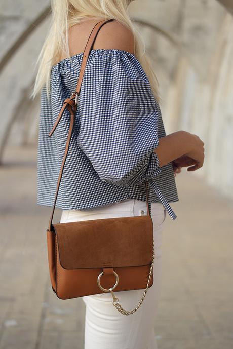 OFF SHOULDER PLAIDS TOP