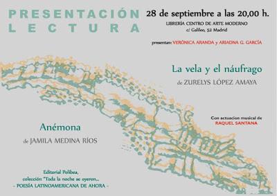 Presentación en Madrid de La vela y el náufrago y Anémona