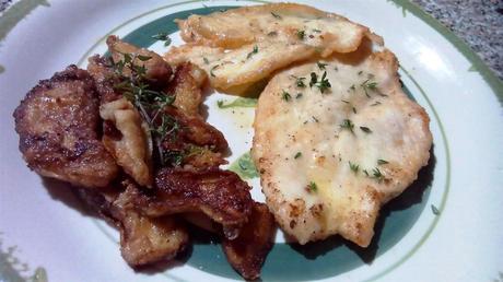 Pechuga de pollo con boletus salteados - Scaloppine di pollo con porcini arrostiti - Chicken cutlets with mushrooms