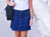 Falda denim abotonada