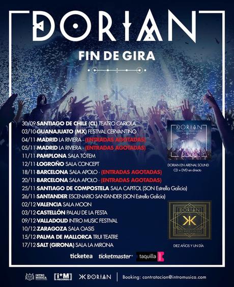 Dorian, Fin de gira 2016