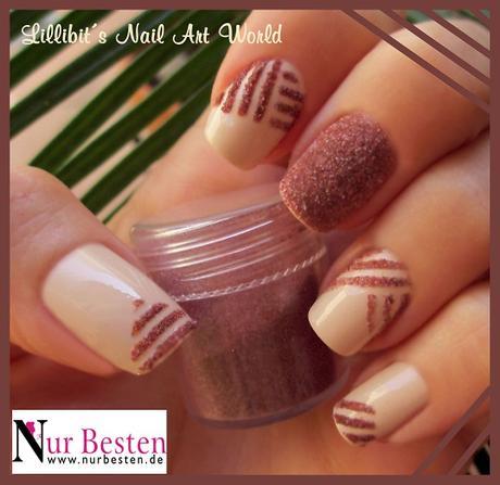 Manicura de rayas con pigmento de Nurbesten Manicura de rayas con pigmento de Nurbesten