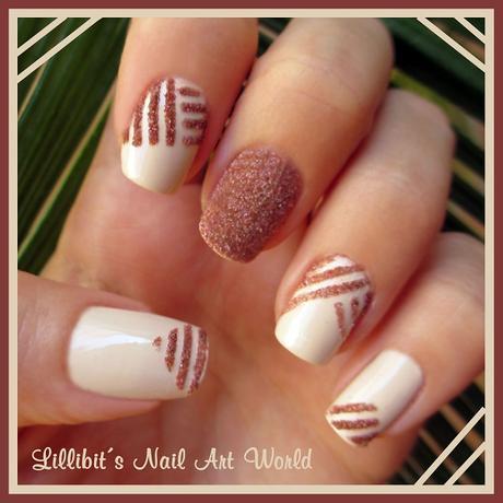 Manicura de rayas con pigmento de Nurbesten Manicura de rayas con pigmento de Nurbesten