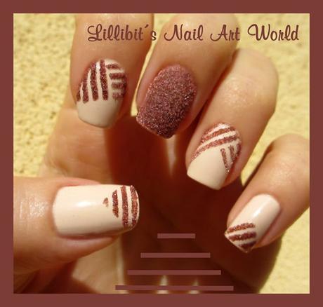 Manicura de rayas con pigmento de Nurbesten Manicura de rayas con pigmento de Nurbesten