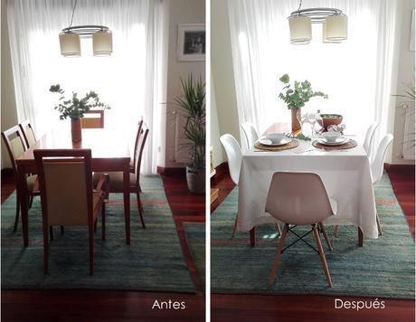 Antes y después de mi comedor con sillas nuevas