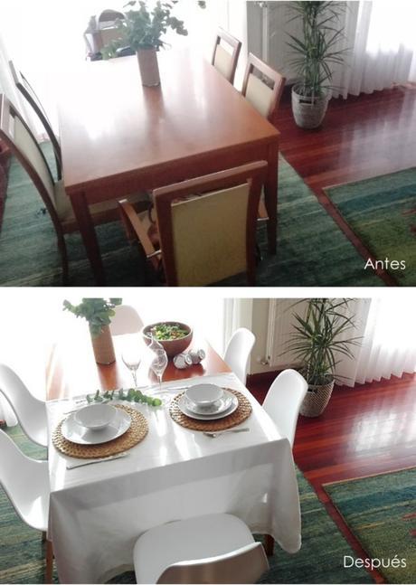 Antes y después de mi comedor con sillas nuevas