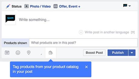 facebook etiqueta productos