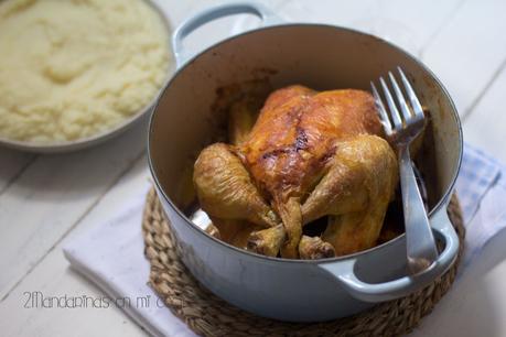 como preparar un pollo asado en cocotte