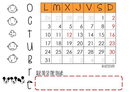 Calendarios octubre, noviembre y diciembre 2016
