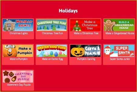 abcya.com Holiday,  juegos de Festividades