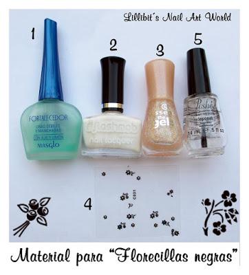 RETO COLORES 4 (Blanco): Florecillas negras