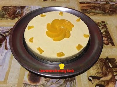 TARTA MOUSSE DE MELOCOTÓN SIN AZÚCAR