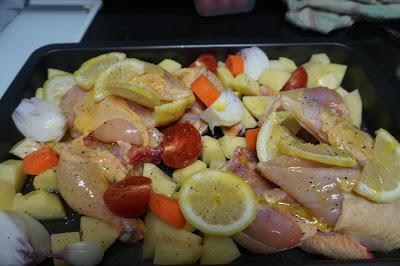 Pollo al horno al limón