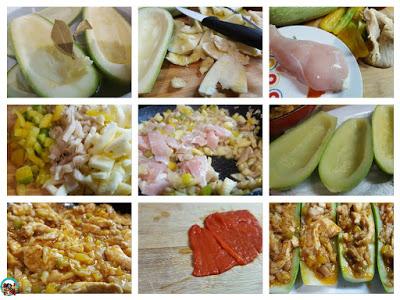 Calabacines con pollo