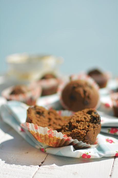 Muffins de harina de teff y moras sin gluten, sin lactosa