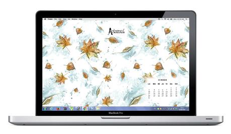 Salvapantallas de Octubre Artusual. Hojas otoñales