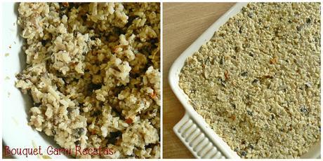 Pastel de arroz con hongos y almendras (sin masa y sin gluten) Pastel de arroz con hongos y almendras (sin masa y sin gluten)