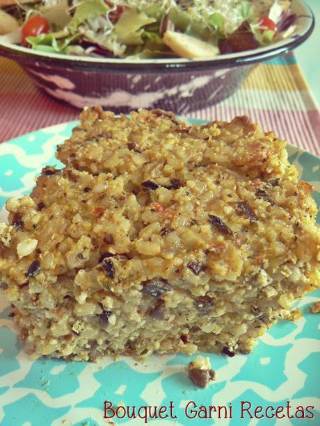 Pastel de arroz con hongos y almendras (sin masa y sin gluten) Pastel de arroz con hongos y almendras (sin masa y sin gluten)