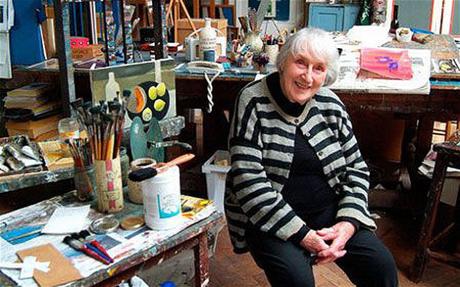Mary Fedden en su estudio de Londres (May 2006) 