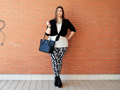 Outfit Black & White - Blanco & Negro -  Plus Size Girl