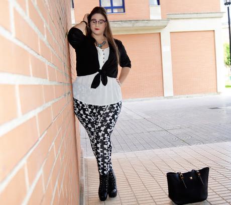 Outfit Black & White - Blanco & Negro -  Plus Size Girl