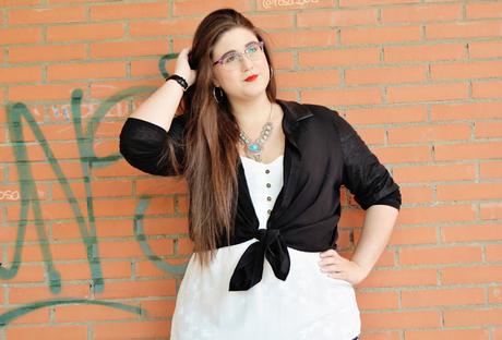 Outfit Black & White - Blanco & Negro -  Plus Size Girl
