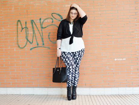 Outfit Black & White - Blanco & Negro -  Plus Size Girl