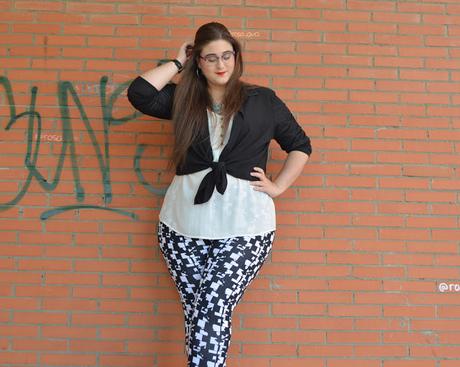 Outfit Black & White - Blanco & Negro -  Plus Size Girl