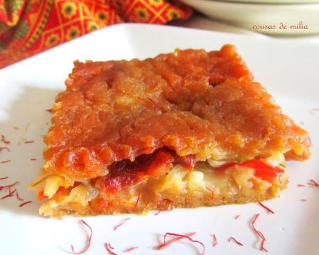 Empanada sin glutén de mejillones y chorizo, con harina de maíz y telf