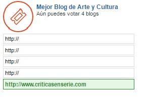 Vote 'Críticas en Serie' For President en Premios Bitácoras 2016