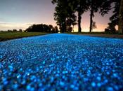 hipnotizante camino para bicicletas brilla oscuridad