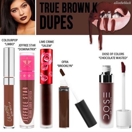 Los mejores dupes de 9 Kylie Lip Kits