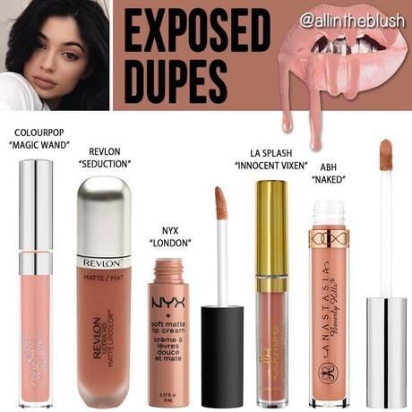 Los mejores dupes de 9 Kylie Lip Kits