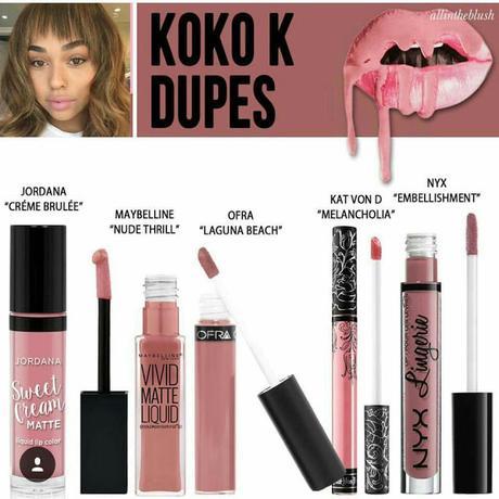 Los mejores dupes de 9 Kylie Lip Kits