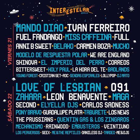 Interestelar Sevilla 2016, cartel por días