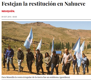 Festejan la restitución en Nahueve