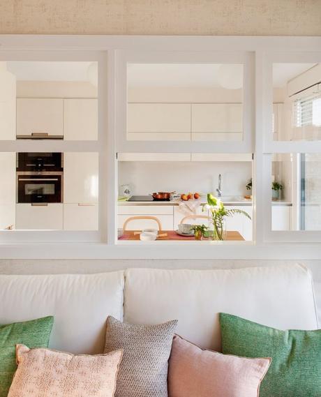 Posibilidades de un salon pequeño pasaplatos-cocina