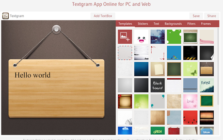 Textgram. #App y utilidad web que permite añadir imágenes a tu texto