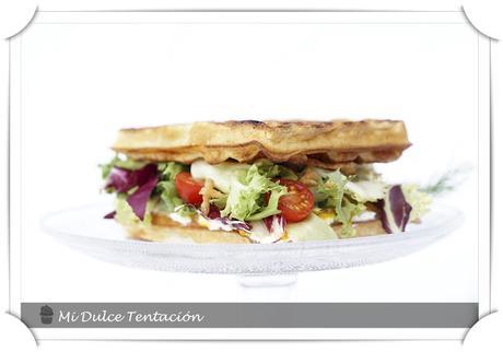 Salad Sandwich waffle - Ensalada en Sandwich de Gofre