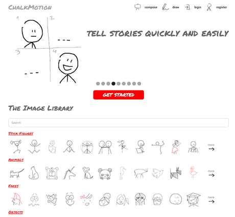 ChalkMotion, Biblioteca colaborativa de imágenes simples animadas dibujadas a mano