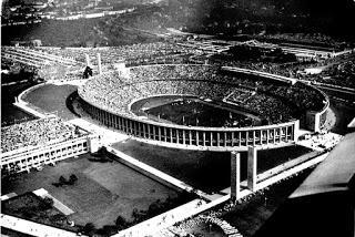 Vista aérea del magnífico Olympiastadion de Berlín.