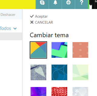 temas en correo outlook 2016